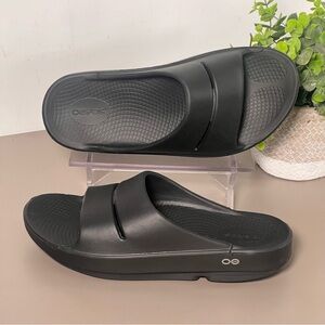 OOFOS Slides Ooahh Black Comfort Orthopedic Recovery Sandals Men’s Size 9